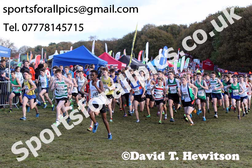 Boys under-15s National Cross Country Relay, Berry Hill Park, Mansfield. Photo:  David T. Hewitson/Sports for All Pics